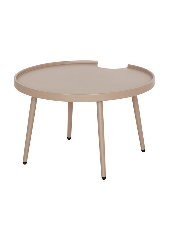 Masă Camera De Zi Pentru Spații Mici Exterioare Din Aluminiu Teroc Cappuccino 70x70x44cm