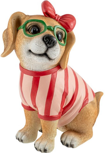 Polyresin Hund Brille 17,8×10,7×22,2 cm