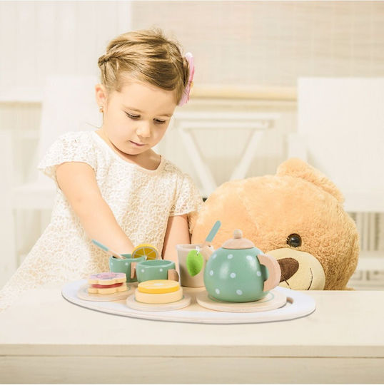 MalPlay Tea Set Toy Made of Wood for Ages 3+