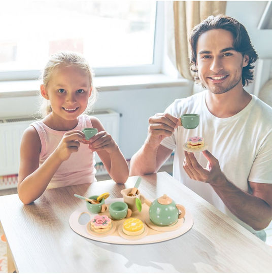 MalPlay Tea Set Toy Made of Wood for Ages 3+