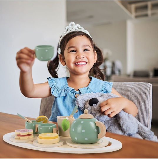 MalPlay Tea Set Toy Made of Wood for Ages 3+