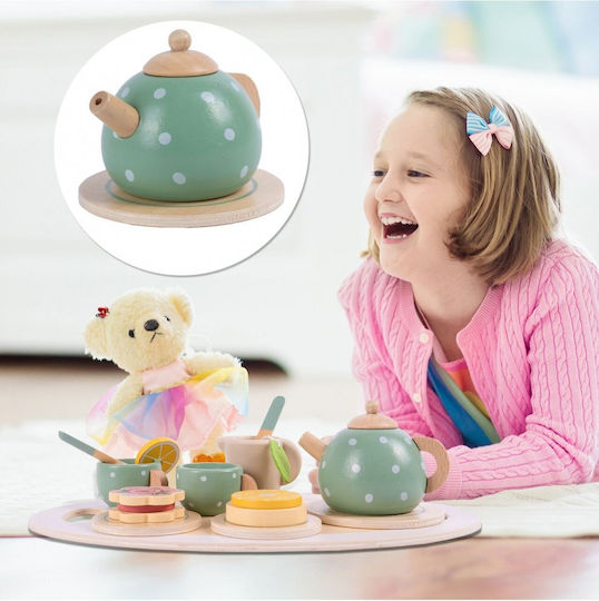 MalPlay Tea Set Toy Made of Wood for Ages 3+