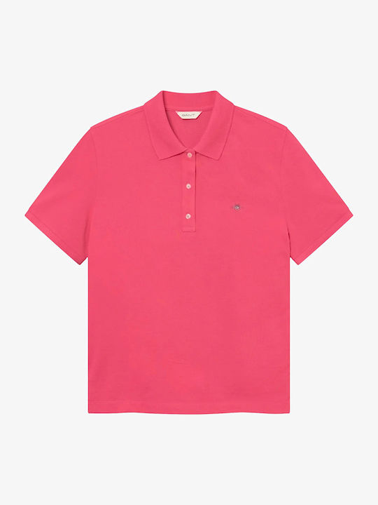 Gant Reg Shield Women's Polo Short Sleeve Blouse Fuchsia