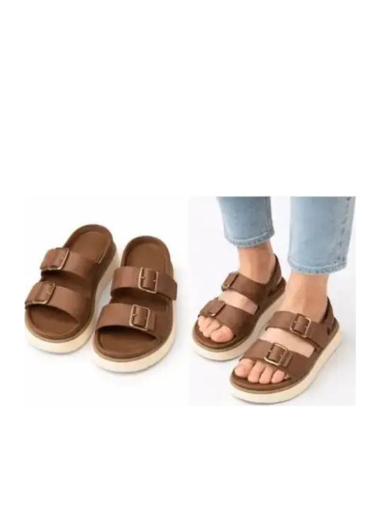 Γυναικεία Σανδάλια Flatforms Καφέ