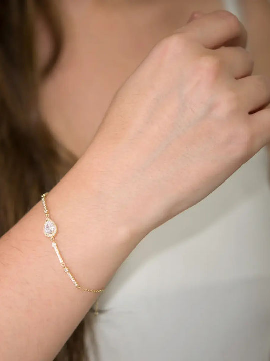 Set with Necklace Earrings Ring & Bracelet from 14K Gold with Stones