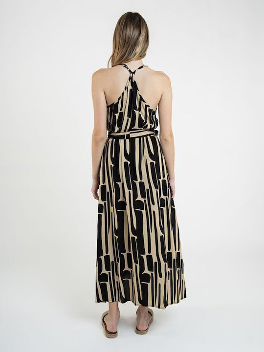 Summer Maxi Dress Beige/Black