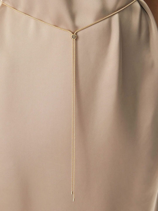 Mini Dress for Wedding / Christening Satin Brown