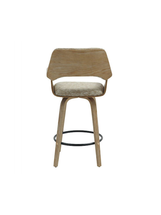 Bar Stool with Backrest Upholstered with Fabric Clipp Whitewash 2pcs