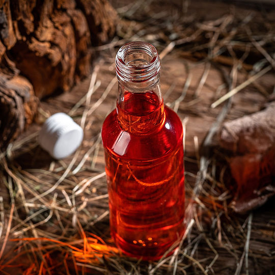 Glass Bottle 200ml Long Red Cap 1 Pc