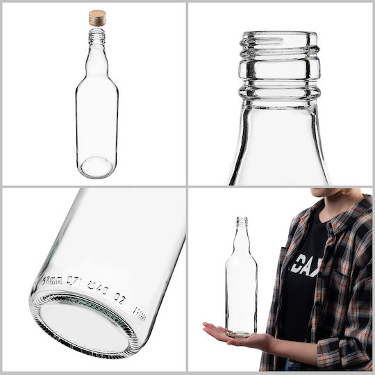 Sticlă 700ml Capac Auriu 5 Bucăți