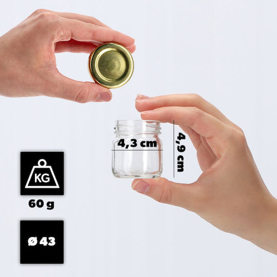 Kadax Βαζάκι Γυάλινο με Καπάκι 40ml (10τμχ)