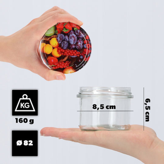 Kadax Βαζάκι Γυάλινο με Καπάκι 235ml (10τμχ)