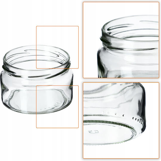 Kadax Borcan Sticlă Cu Capac 250ml (10 Buc)