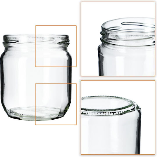 Kadax Буркан Стъклен с Капак 425ml 6бр