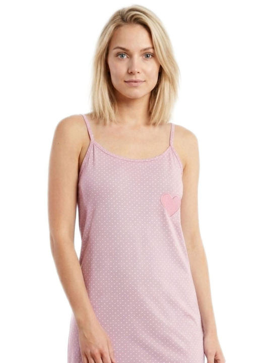 Caress Sommer Baumwoll Nachthemd für Damen Rosa