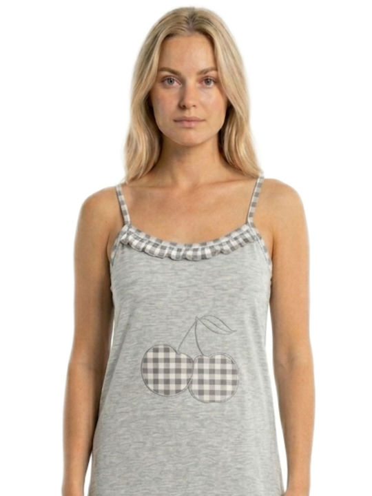 Caress Sommer Baumwoll Nachthemd für Damen Grau
