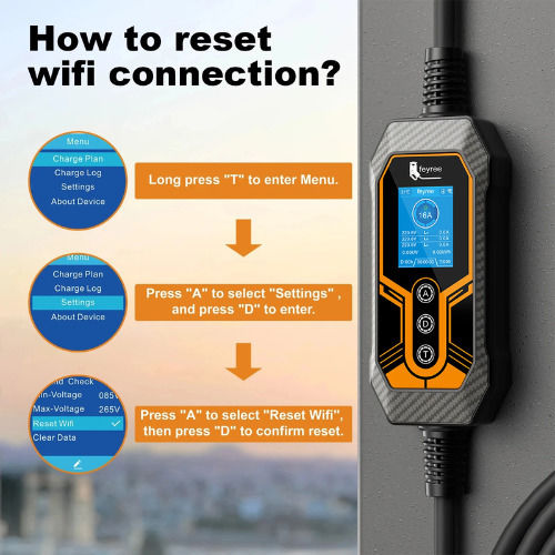 Feyree Lion King EV-K8 Portable Three-Phase 11kW Charging Station with Built-in Cable Type 2