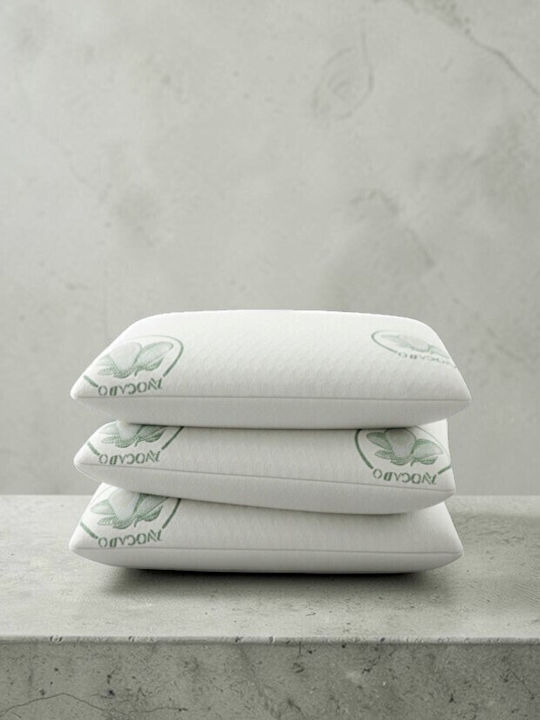 Stewehome Set of 3 Bed Pillows Avocado Visco Cotton Made With Neck Support and Zipper Green 50x70cm
