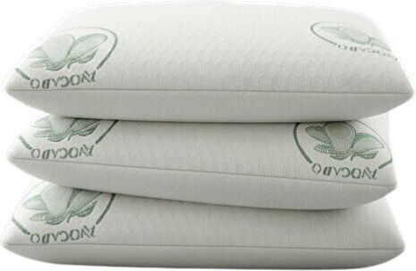 Stewehome Set of 3 Bed Pillows Avocado Visco Cotton Made With Neck Support and Zipper Green 50x70cm