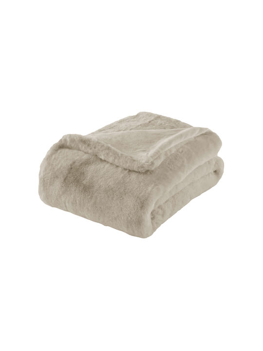 Aglika Furry Single Blanket 150x200cm Beige
