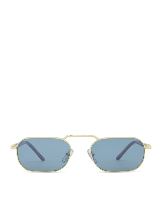 Persol Унисекс Слънчеви Очилa с Златен Метален Рамка и Сини Стъкла PO1020S 113256