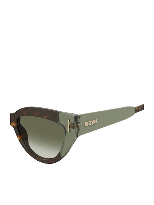 Moschino Unisex Sunglasses with Green Horn-Rimmed Frame and Green Lens MOS208/S PHW/9K