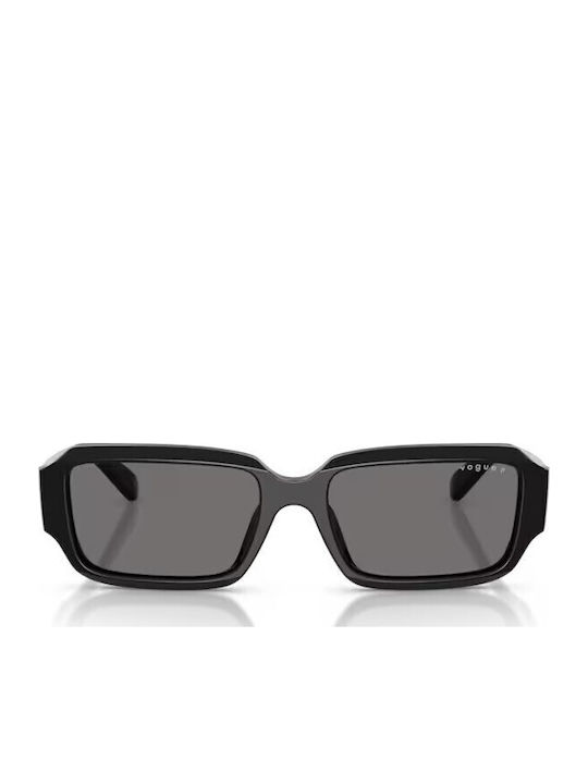 Vogue Unisex Sunglasses With Black Horn-Rimmed Frame And Gray Lens