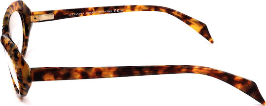 Alexander McQueen Γυναικείος Κοκκάλινος Σκελετός Γυαλιών Cat Eye Καφέ Ταρταρούγα AMQ4199 YHA