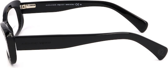 Alexander McQueen Plastic Eyeglass Frame Cat Eye Black