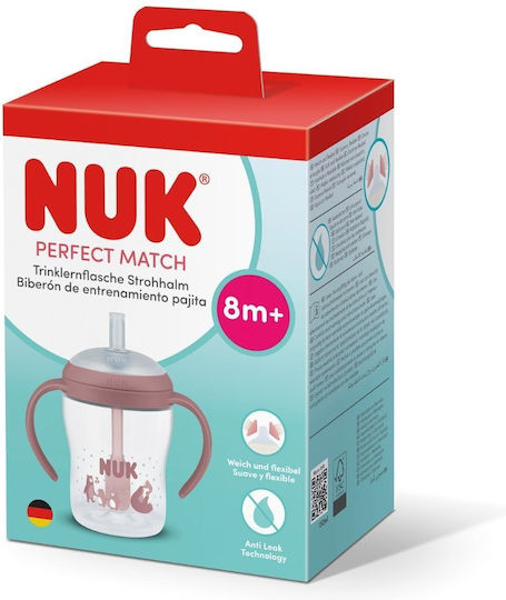 Nuk Παιδικό Ποτηράκι με Λαβές και Καλαμάκι από Σιλικόνη Μπλε 150ml για 8m+