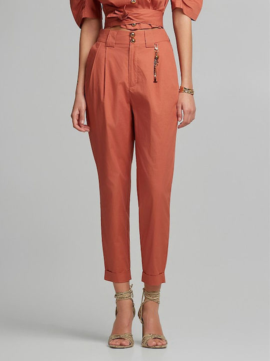 Women's Fabric Trousers Terracotta