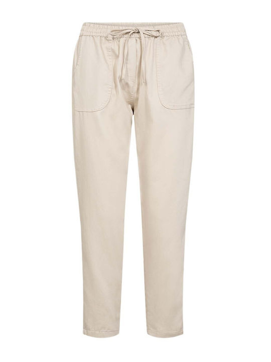 Damenhose mit Gummiband Beige