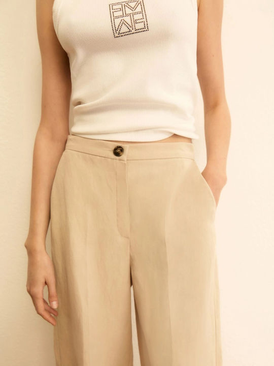 Women's Linen Trousers Beige