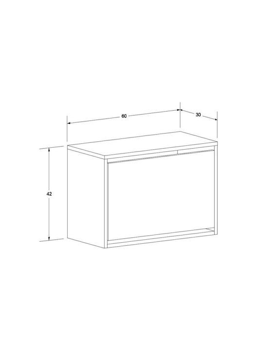 Dulap Pentru Pantofi Din Lemn Step 60x30x42cm