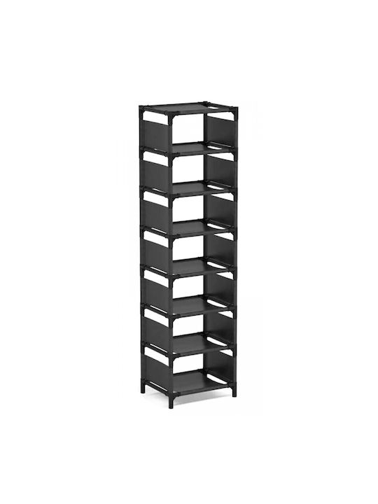 Fabric Shoe Organizer with 7 Shelves Gray 33x28x128cm