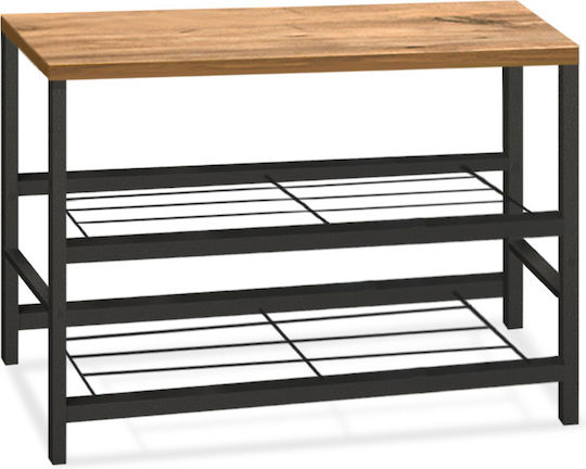 Ξύλινη Dalia με 2 Ράφια Μαύρο / Pine Oak 65x30x45cm GP041-0059,1 Ξύλινη Dalia με 2 Ράφια Μαύρο / Pine Oak 65x30x45cm GP041-0059,1