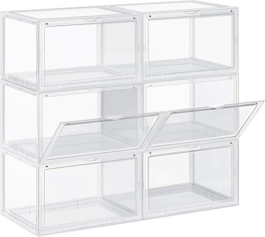 Plastik Schuhorganisator Mit 3 Regalen Weiß 72x28x66cm LSP06CW