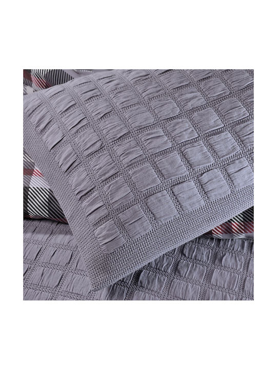 Down Town Home Decorative Pillow Case 1186 Made of 100% Cotton Purple 40x60cm