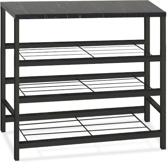 Ξύλινη Dalia με 3 Ράφια Μαύρη 65x30x67cm GP041-0060,2