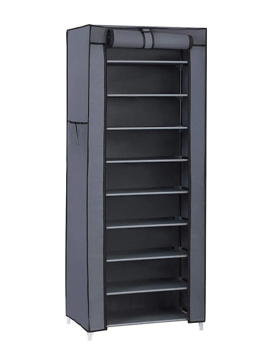 Organizatoare Pantofi Din Textil Cu 9 Rafturi Gri L58xA28xÎ160cm