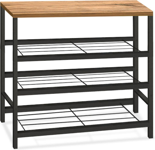 Ξύλινη Dalia με 3 Ράφια Μαύρο / Pine Oak 65x30x67cm GP041-0060,1 Ξύλινη Dalia με 3 Ράφια Μαύρο / Pine Oak 65x30x67cm GP041-0060,1