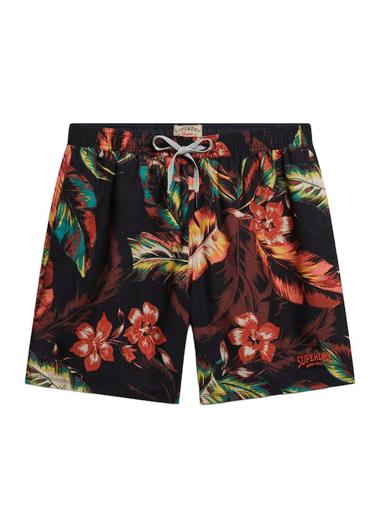 Hawaiian Men's Swimwear Shorts Kjn Cuban Nights Black with Prints M3010264A KJN