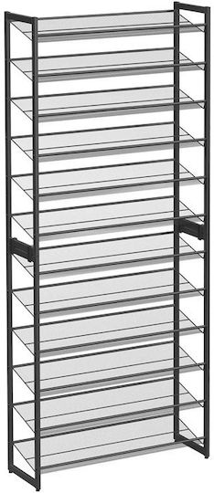 Μεταλλική με 12 Ράφια Μαύρη 92.5x30.7x223cm LMR12B Μεταλλική με 12 Ράφια Μαύρη 92.5x30.7x223cm LMR12B