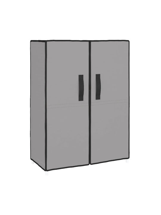 Stoff Schuhschrank mit 4 Regalen Gray L60xW28xH90cm