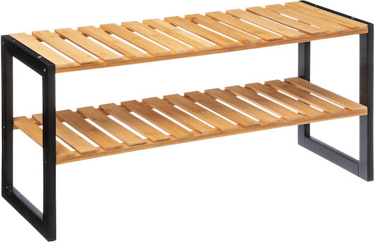 Shoe Organizer Made of Bamboo F-V Bamboo with 2 Beige Shelves 70x26x34.5cm 167879 Shoe Organizer Made of Bamboo F-V Bamboo with 2 Beige Shelves 70x26x34.5cm 167879
