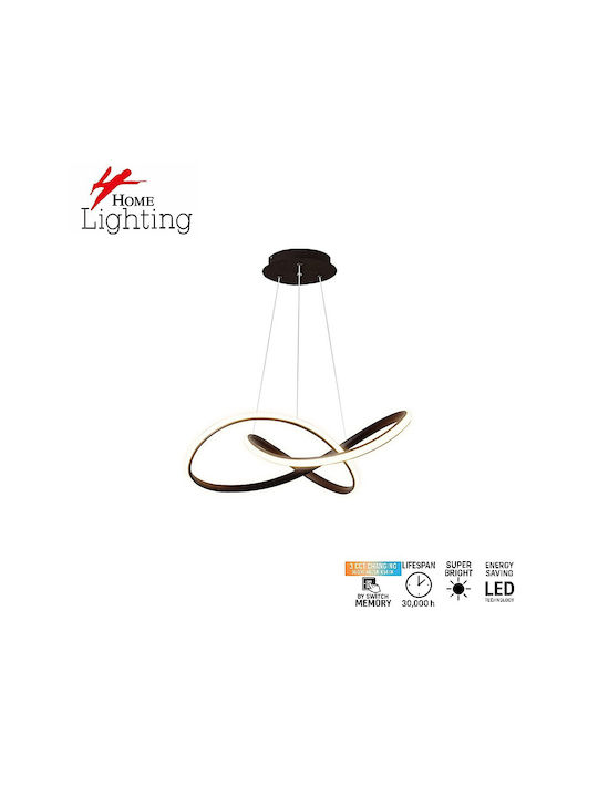 Home Lighting Orbita Κρεμαστό Φωτιστικό Μαύρο LED με Ρυθμιζόμενο Λευκό Φως