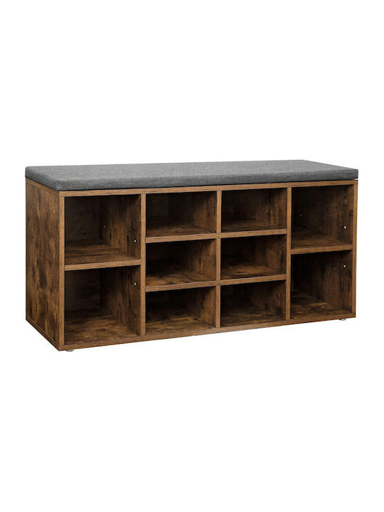 Wooden Shoe Organizer with 5 Shelves Brown 104x30x48cm