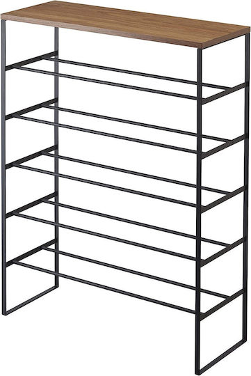 Metalică Suport pentru pantofi Tower cu 6 Rafturi Negru L66xW25xH87cm