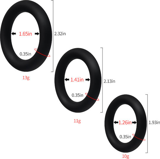Disabled Silicone Cock Ring Men's Stiff Medium Black Silicone Cock Ring