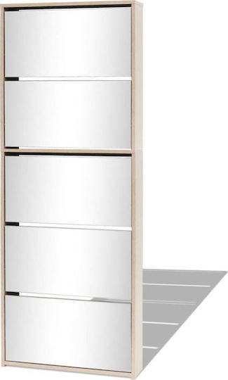 Suport pentru pantofi cu 5 Rafturi Albă L63xW17xH169.5cm